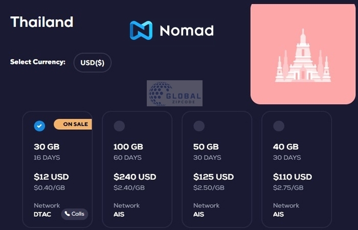 Nomad Provider eSIM in Thailand
